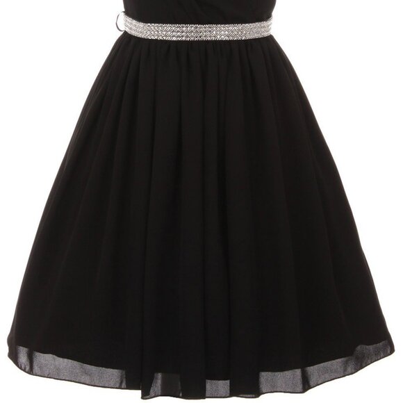 Little Girls Kids V Neck Chiffon Ruched Jewels Flowers Girls Dress Easter New - Picture 3 of 5